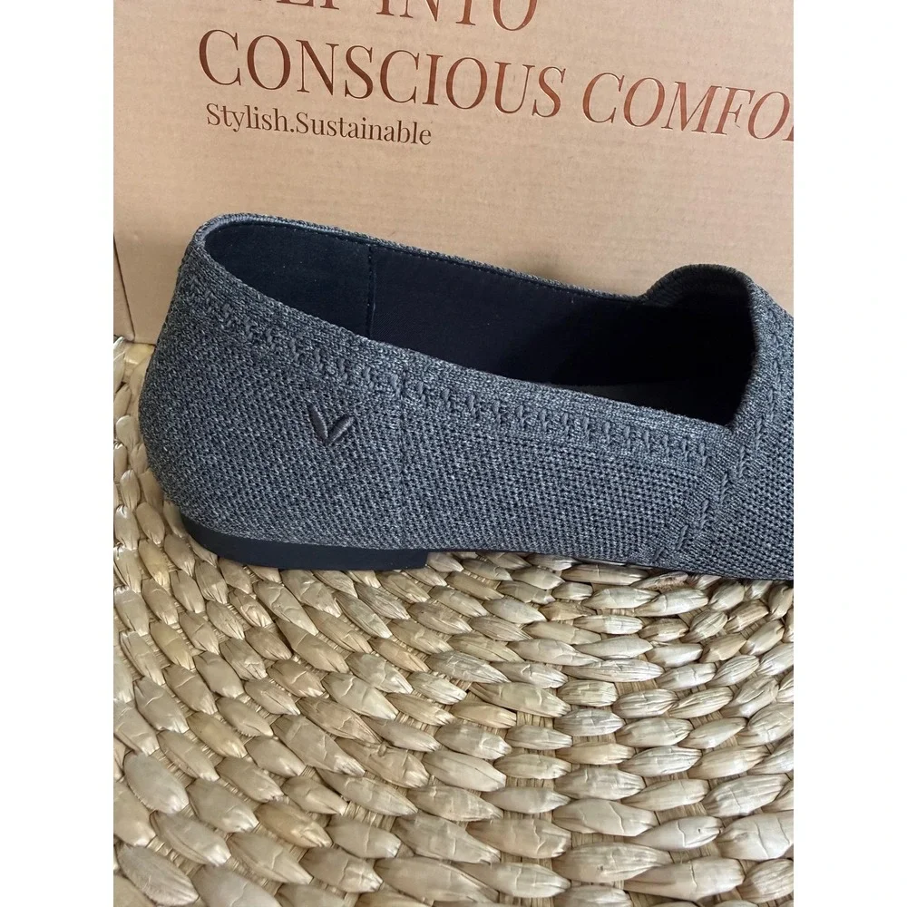 VIVAIA Charcoal Gray Pointed Toe Knit Loafers Comfort Flats EU/41‎ US/9.5